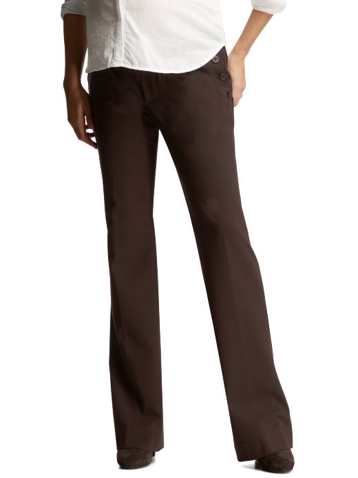GapMaternity: Full panel hip slung flare pants - brown