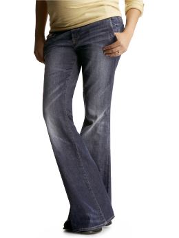 Hidden panel flare jeans (dark distressed wash)