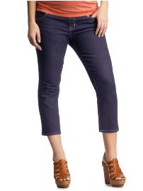 Demi panel straight cropped jeans (dark wash)