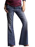 Back panel flare jeans (distressed wash)