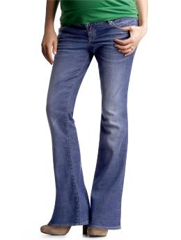 No panel boot cut jeans (distressed wash)