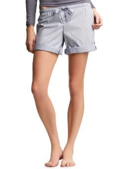 Women's Clothing: Women's Clothing: Striped roll-up shorts: Sleepwear New Arrivals | Gap :  gap body pastel stripes white