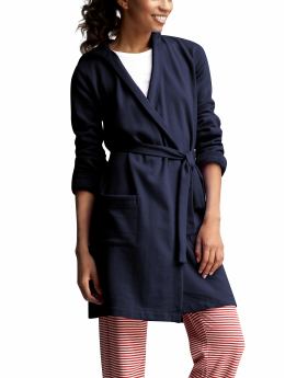 Women: Hooded robe - marine blue