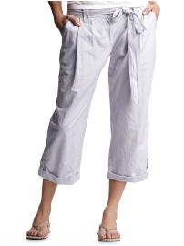 Linen blend pleated pants
