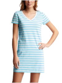 Rugby-striped V-neck gown