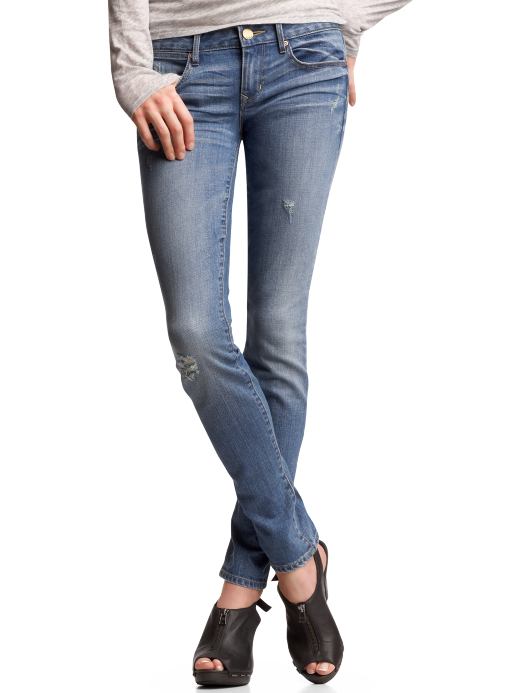 Gap Petite Always skinny destructed jeans (light wash)