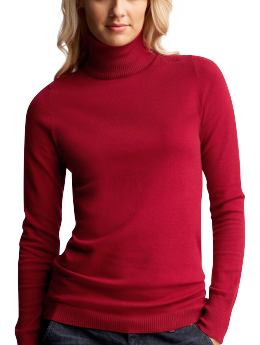 Women: Ultrafine turtleneck sweater - cinnabar red