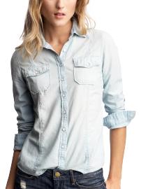 Washed chambray shirt