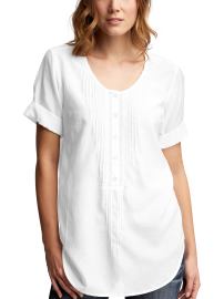 Pintucked tunic top