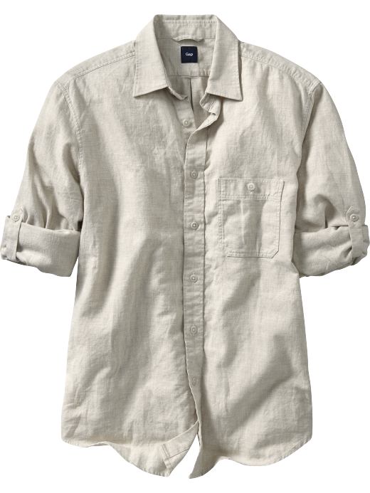 Gap Fitted Heathered Flannel Shirt