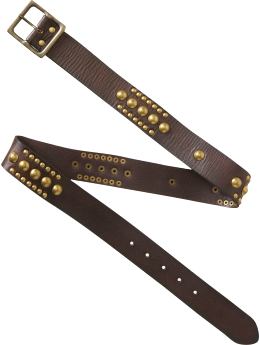 Women: Vintage grommet belt - dark brown