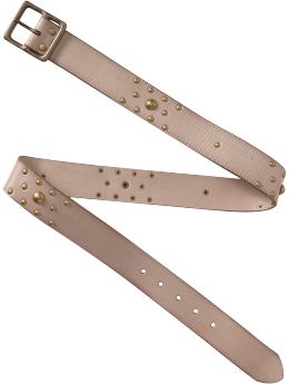 Women: Vintage grommet belt - mocha cream