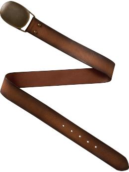 Women: Rugged leather belt - medium brown