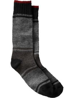 Men: Color blocked crew socks - true black
