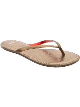Leather flip flops