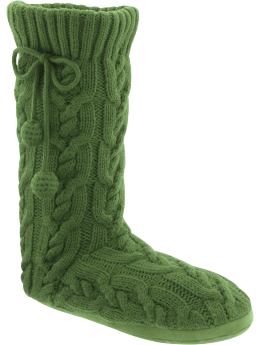 Women: Slipper booties - scottish moss