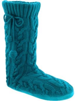 Women: Slipper booties - turquoise