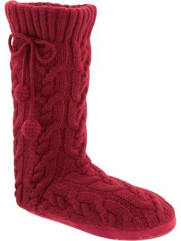 Women: Slipper booties - cinnabar red