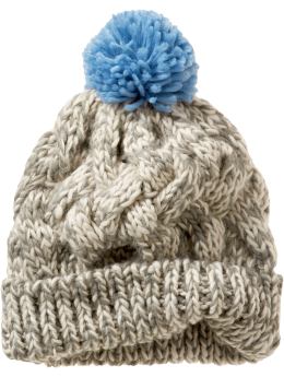Women: Marled cable knit beanie - light grey