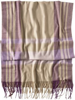 Women: Plaid blanket scarf - purple plaid