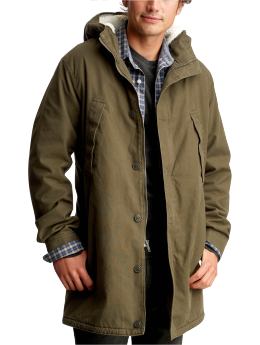 Men: Sherpa-lined parka - chino bark