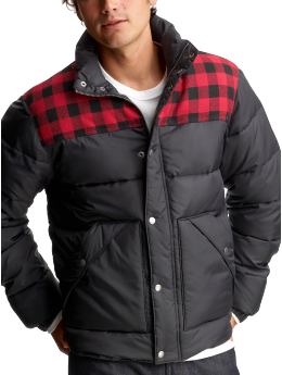 Men: Buffalo yolk puffer jacket - black night
