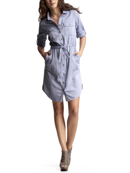 Gap Chambray drawstring dress