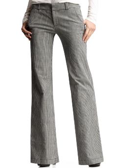 Hip slung railroad stripe easy flare pants