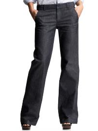 Hip slung easy flare denim pants