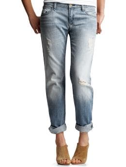 Easy straight destructed jeans (faded wash)