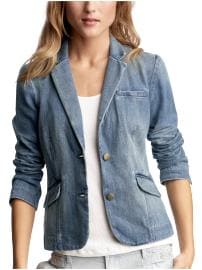 Faded denim blazer