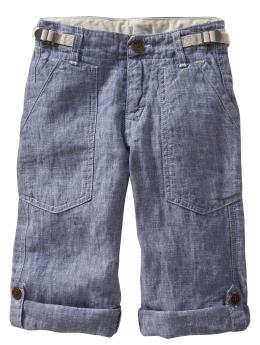 Chambray roll-up pants
