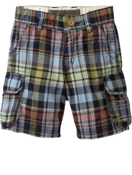 Madras plaid cargo shorts
