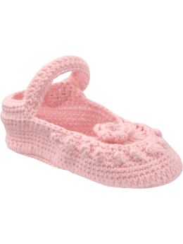 Crochet-knit Mary Janes
