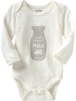 Milk graphic slub bodysuit