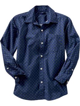 Blue tile-print shirt