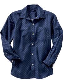 Blue tile-print shirt