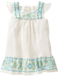 Embroidered flutter dress