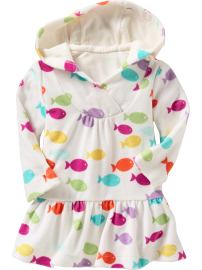 Fish-print terry dress