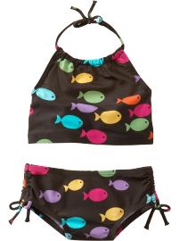 Fish halter tankini two-piece