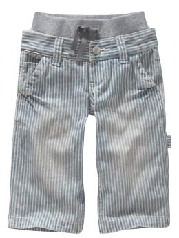 2-in-1 railroad striped jeans