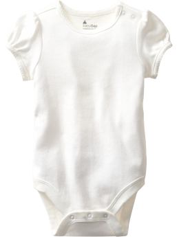 Bright puff-sleeved bodysuit