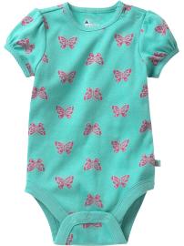 Bright puff-sleeved bodysuit
