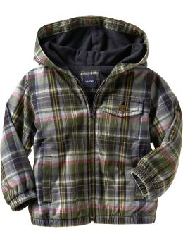 Madras plaid hoodie jacket