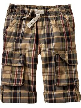 Madras roll-up cargo pants