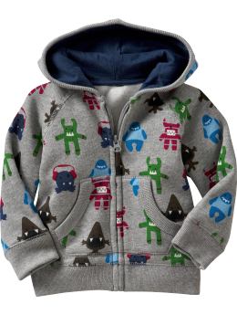 Graphic zip-up hoodie