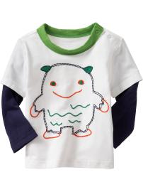 2-in-1 monster graphic T