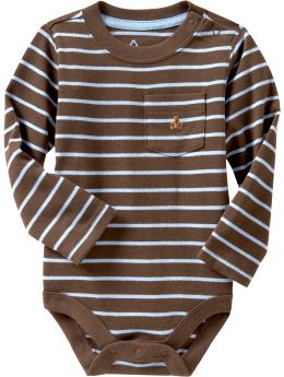 Striped pocket bodysuit