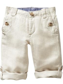 Twill roll-up pants