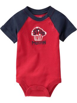 Fun graphic raglan bodysuit
